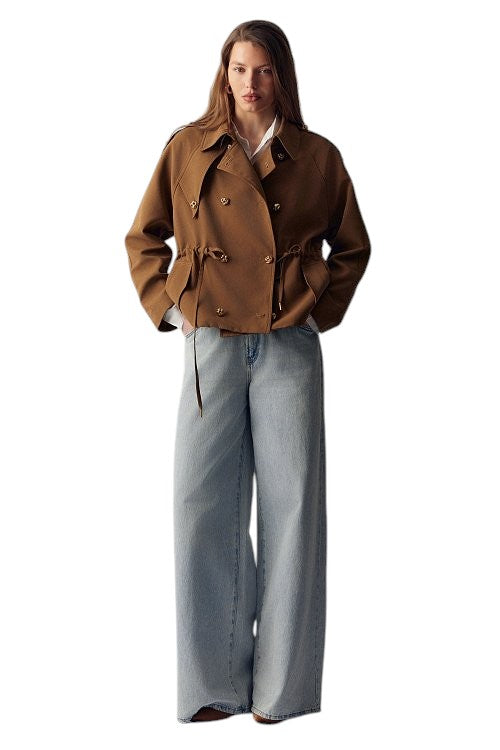 BSB Women's Belted Double-Breasted Utility Jacket