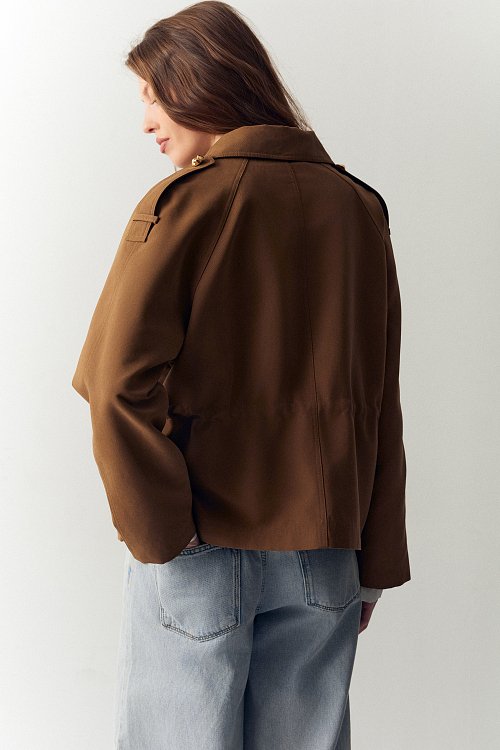 BSB Women's Belted Double-Breasted Utility Jacket