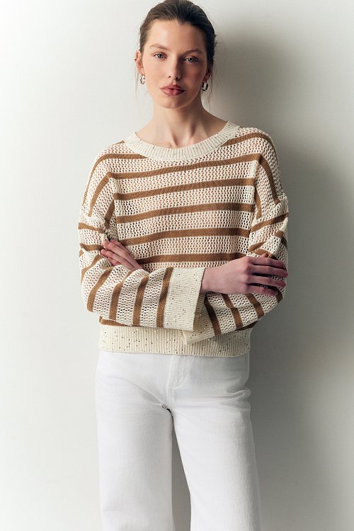 BSB Striped sweater with sequined details