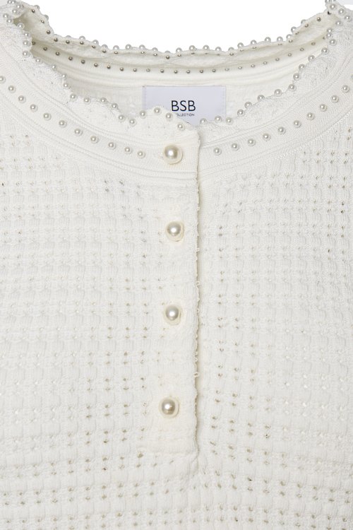 BSB Women's Textured Knit Short Sleeve Pullover
