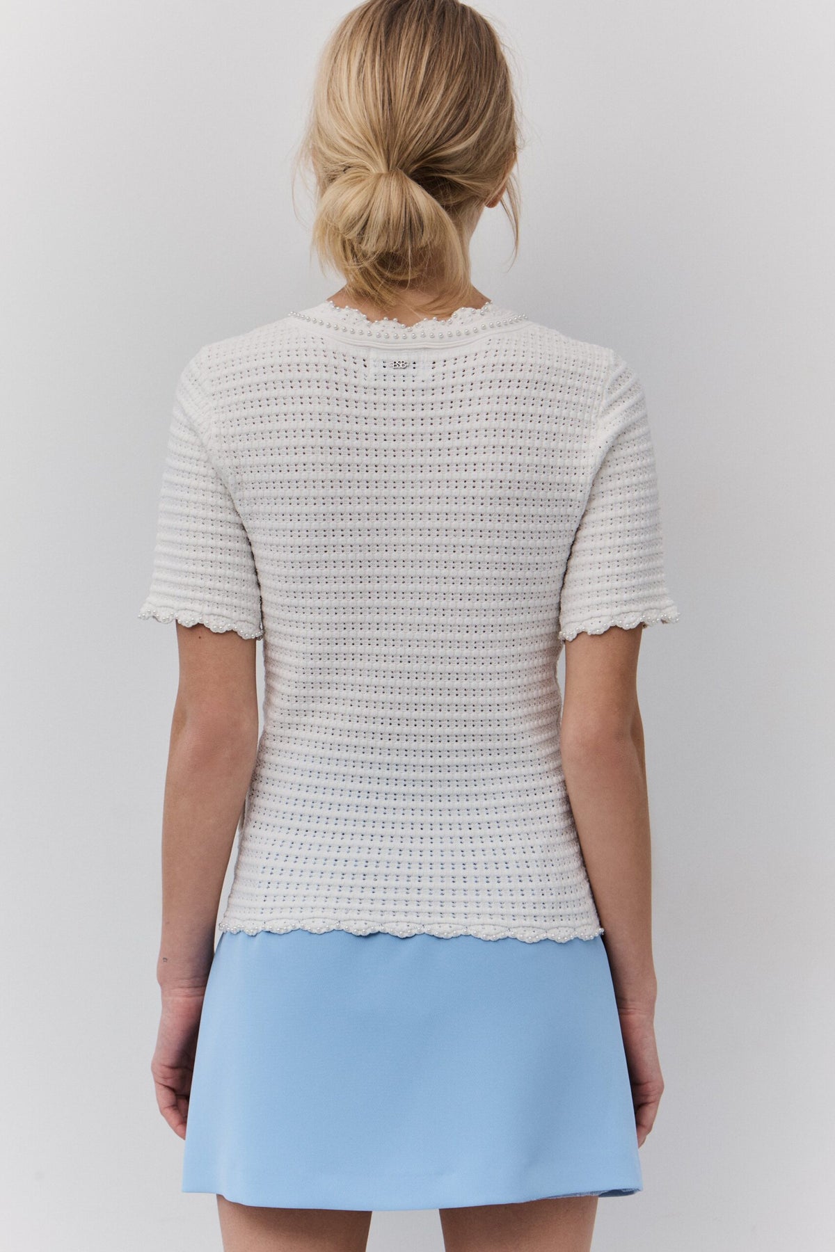 BSB Women's Textured Knit Short Sleeve Pullover