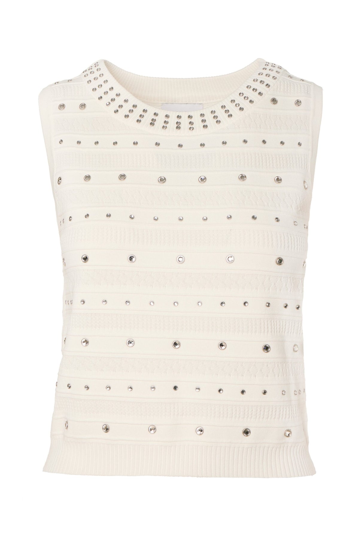BSB Sleeveless knitted top with rhinestones