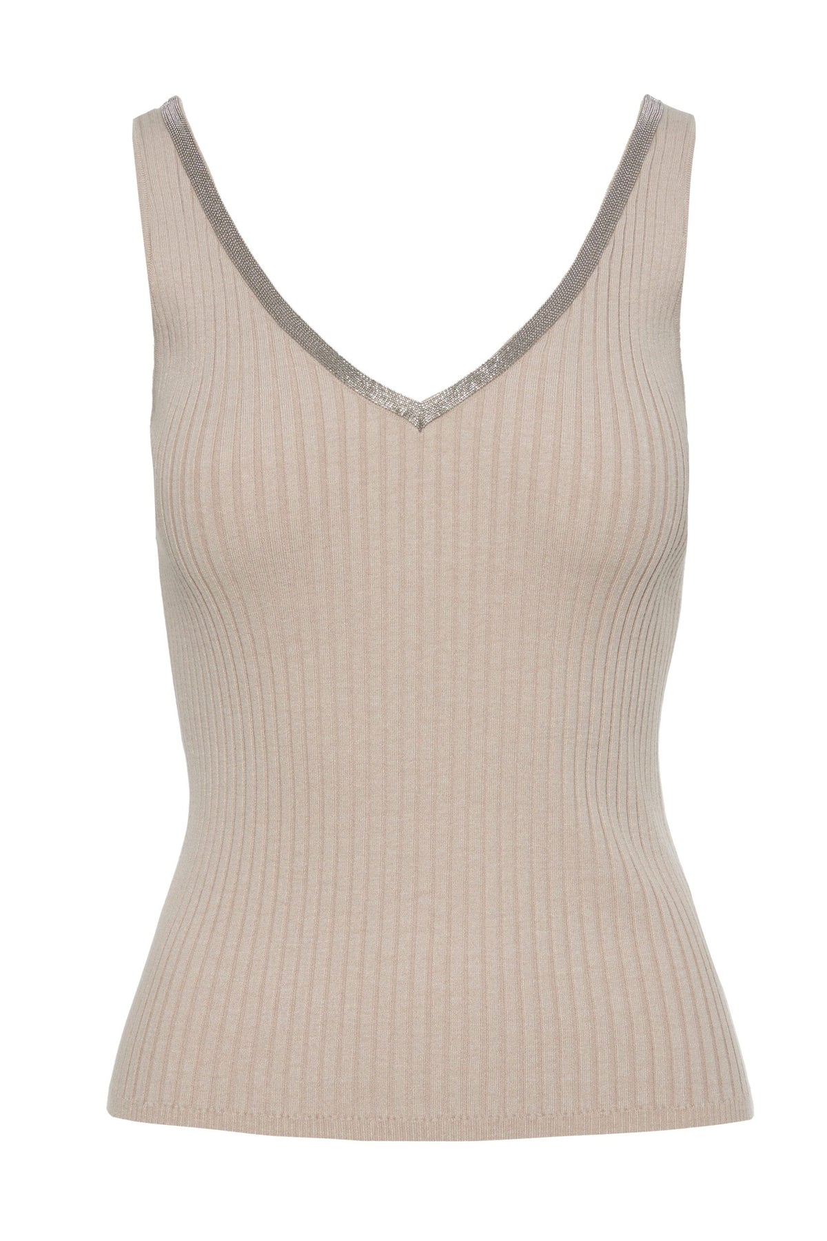 BSB Sleeveless rib V top