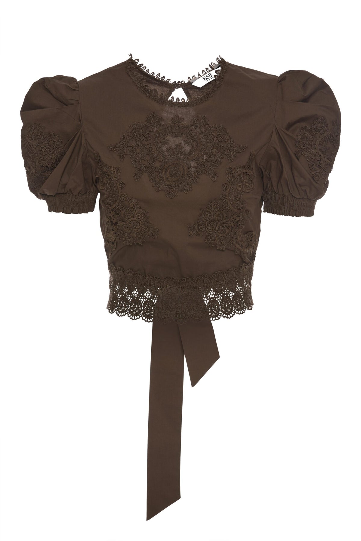 BSB Lace blouse with puffed shoulders