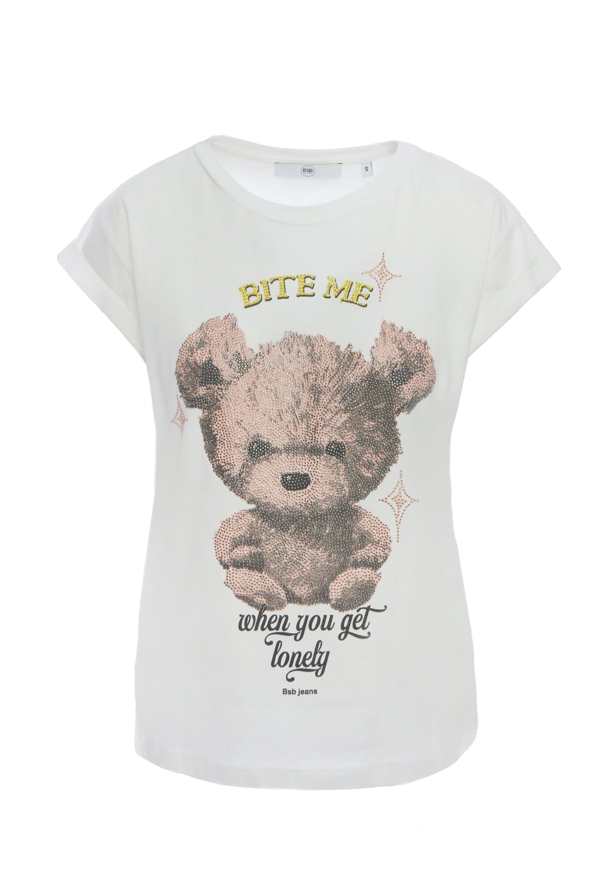 BSB T-shirt with print and rhinestones