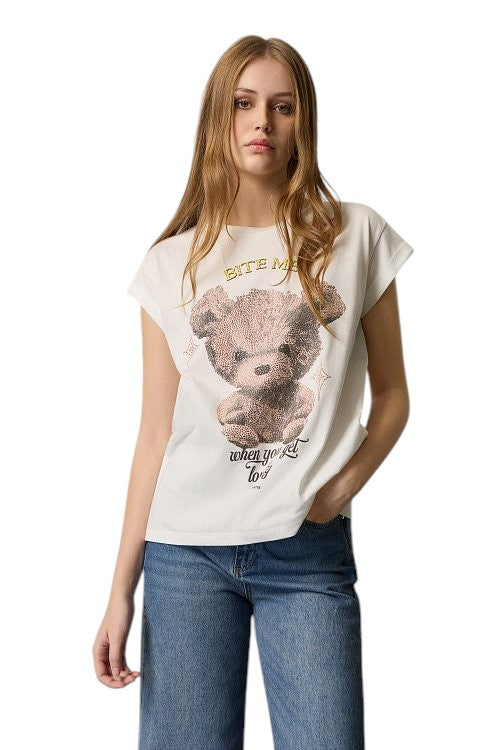 BSB T-shirt with print and rhinestones