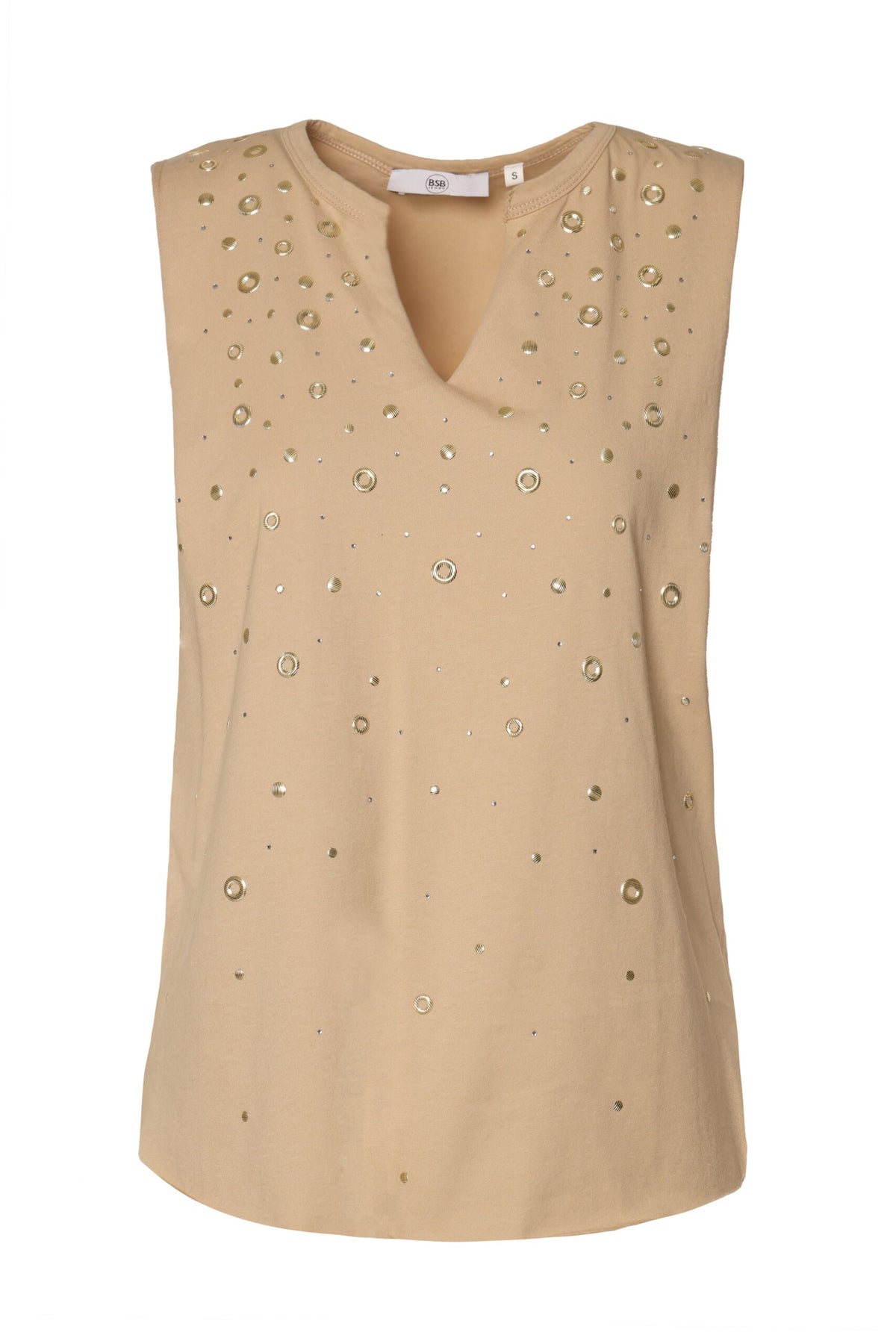 BSB Sleeveless V top with rhinestones