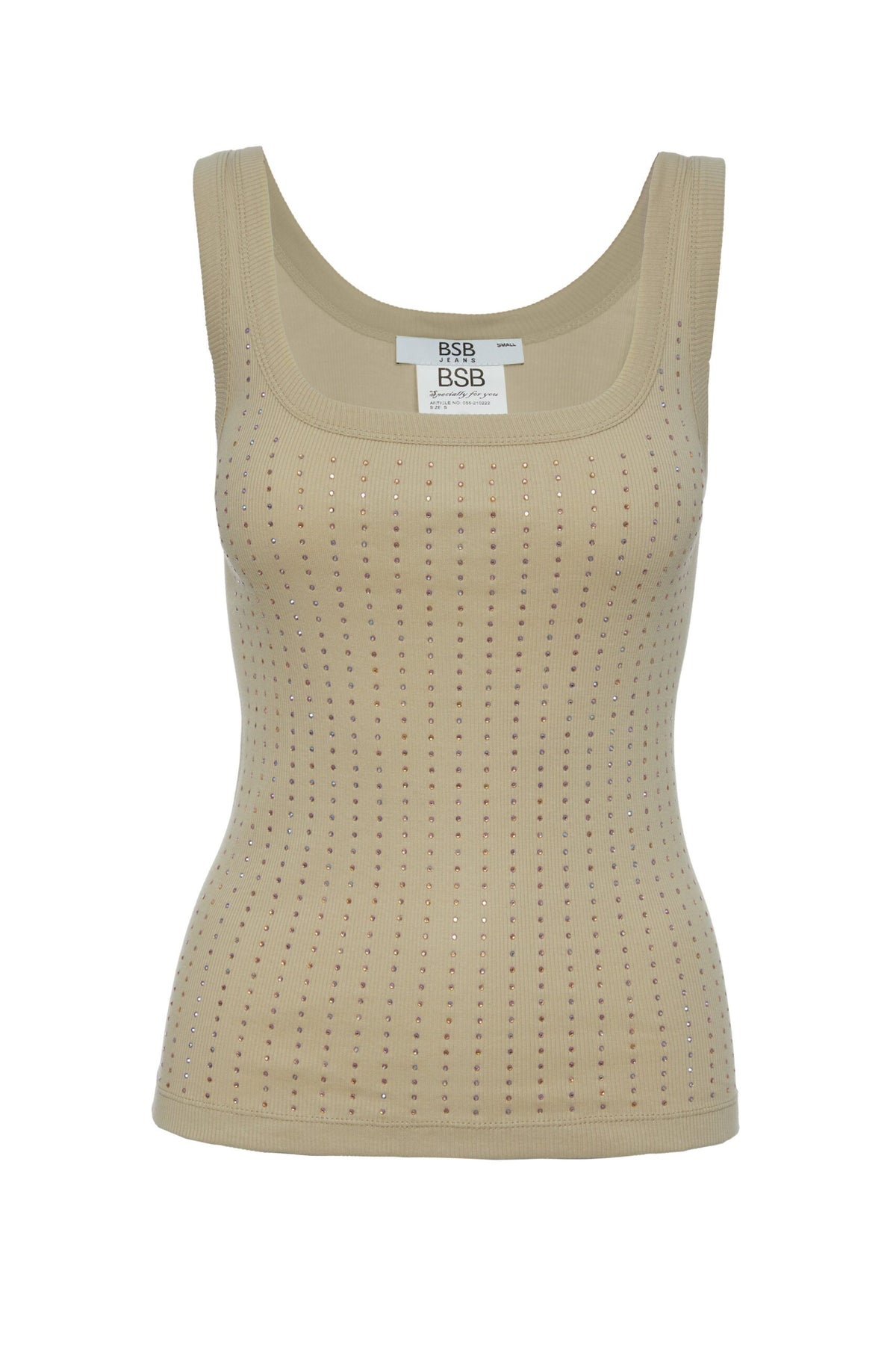 BSB Basic rib top with rhinestones