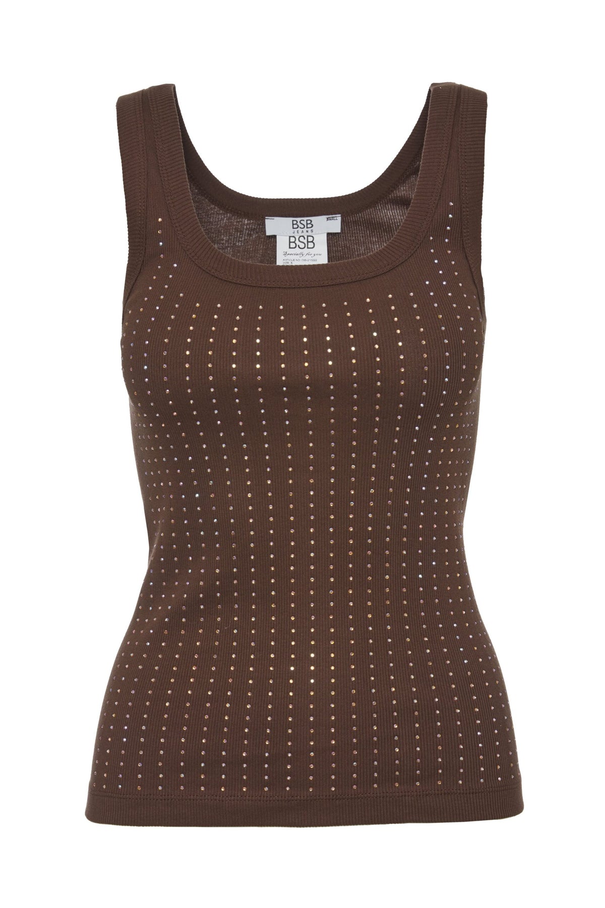 BSB Basic rib top with rhinestones