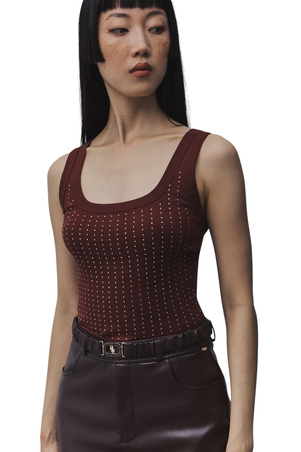 BSB Basic rib top with rhinestones