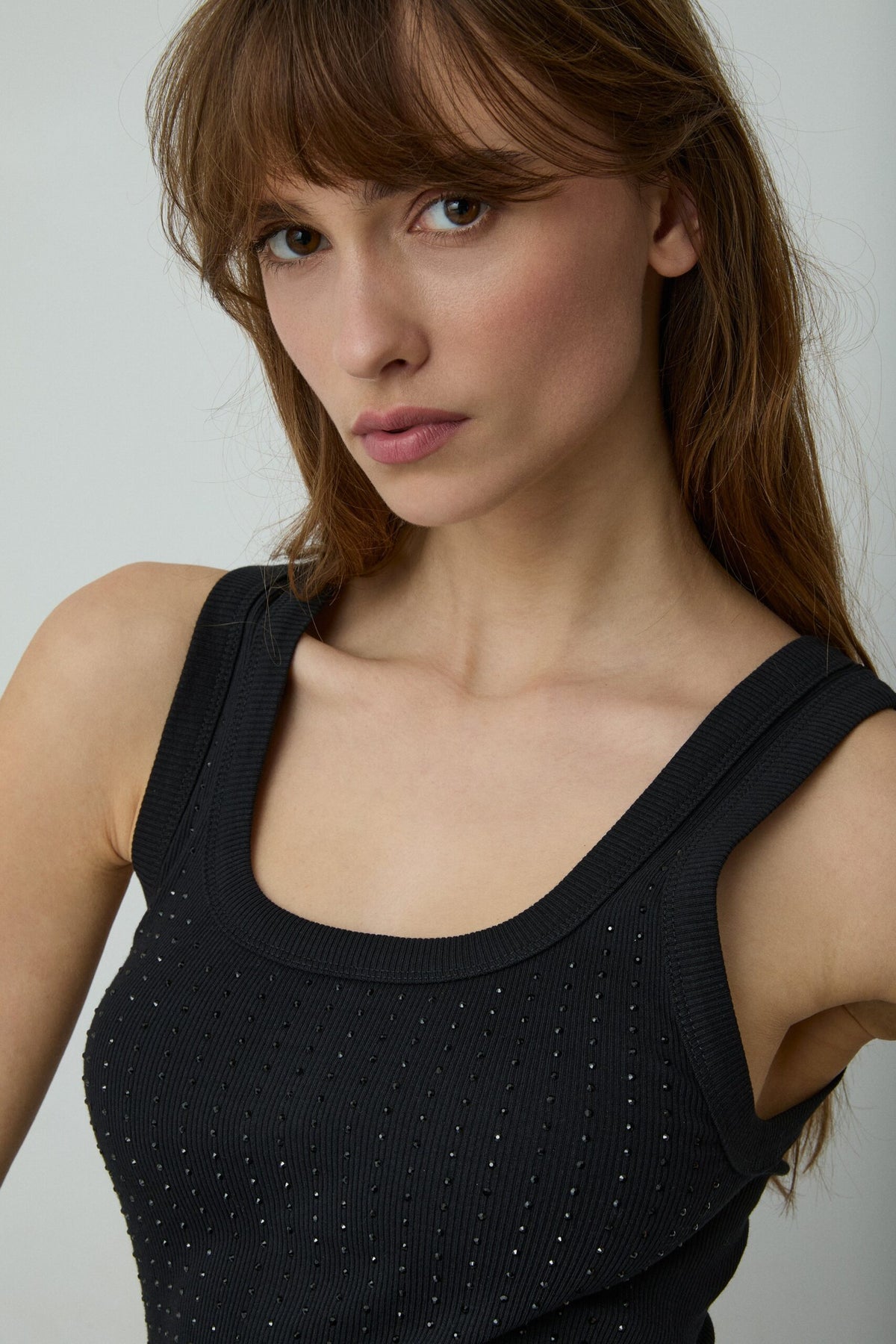 BSB Basic rib top with rhinestones