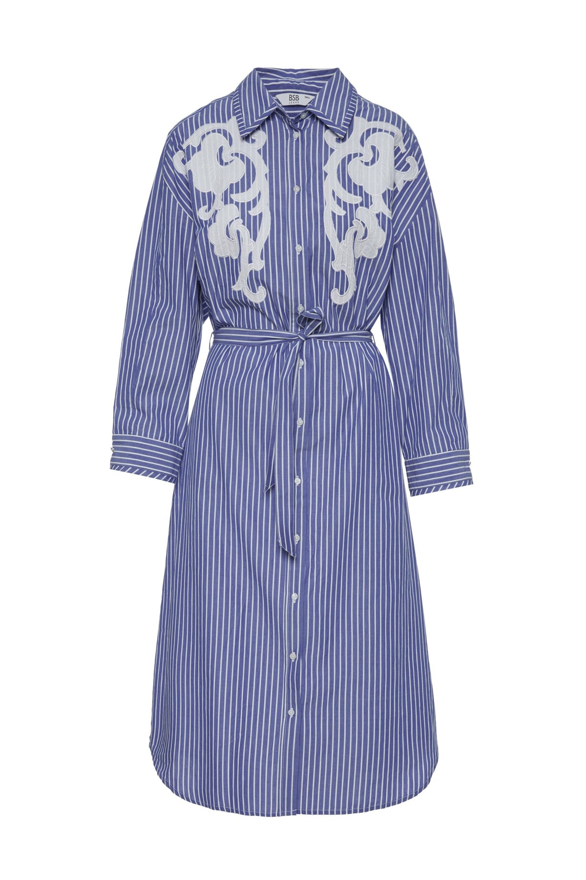 BSB Striped chemise embroidered dress