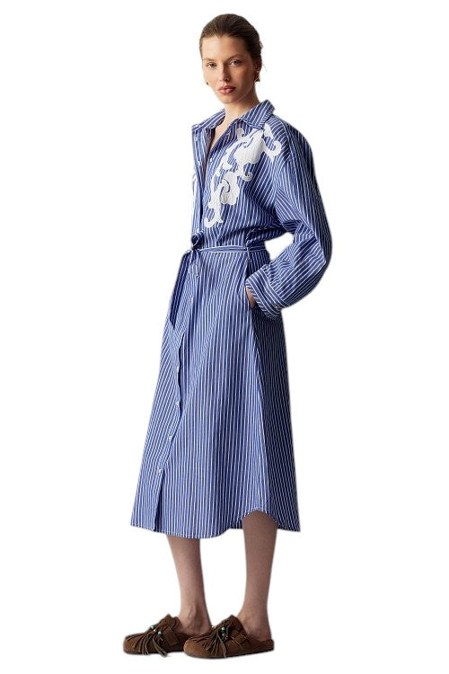 BSB Striped chemise embroidered dress