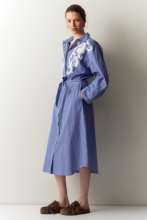 BSB Striped chemise embroidered dress
