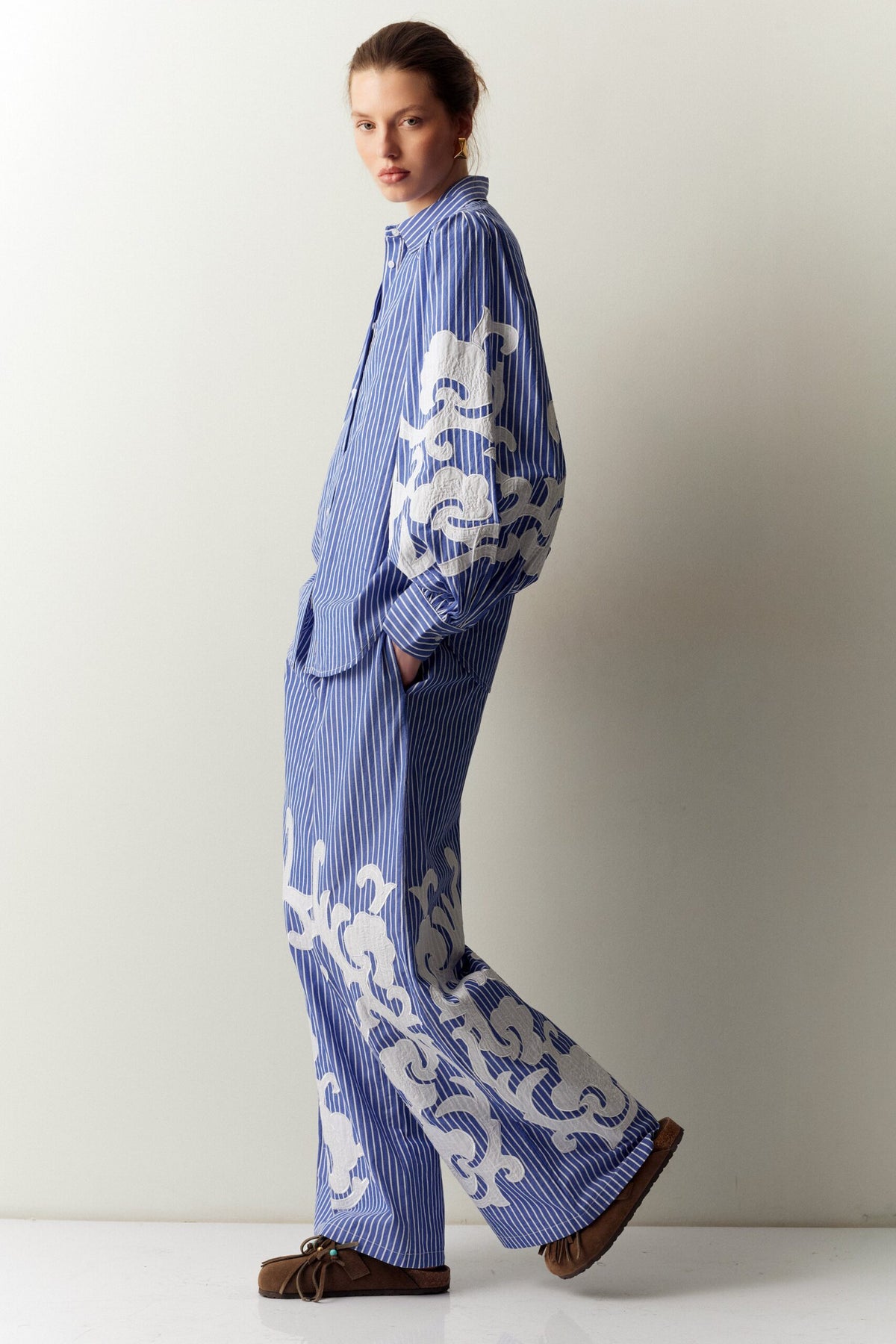 BSB Striped embroidered trousers