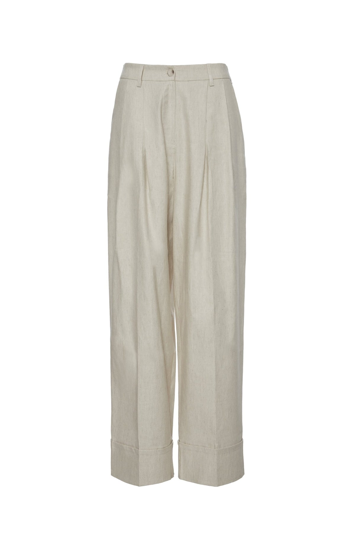 BSB Trousers with pleats in linen texture