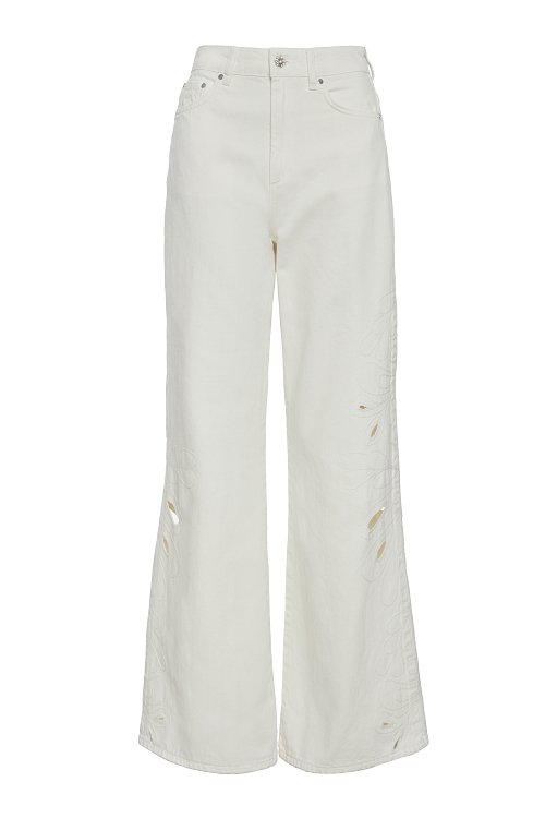 BSB Erika wide leg jeans with embroidered detail