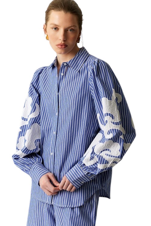 BSB Striped shirt with embroidered sleeves