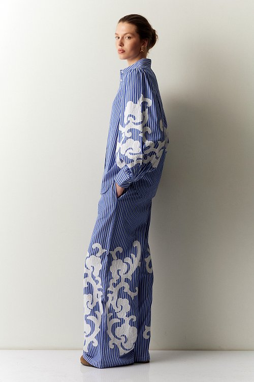 BSB Striped shirt with embroidered sleeves