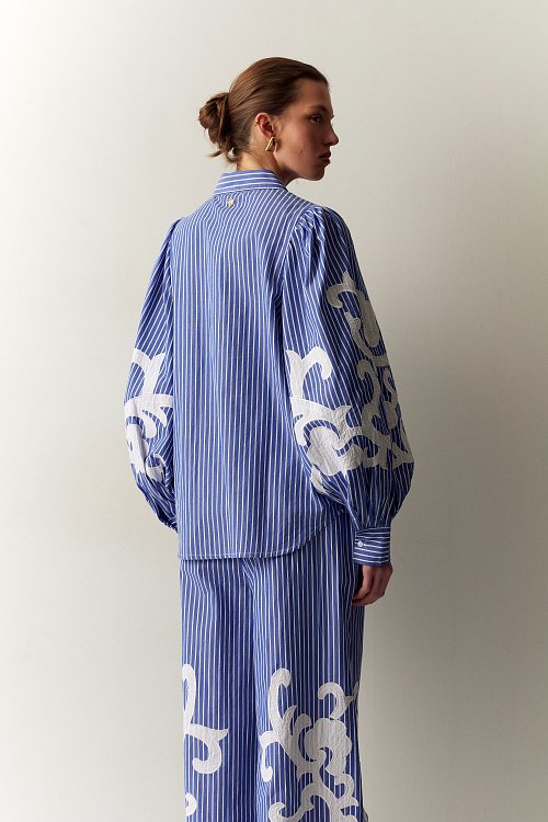 BSB Striped shirt with embroidered sleeves