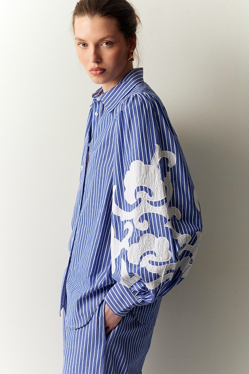 BSB Striped shirt with embroidered sleeves