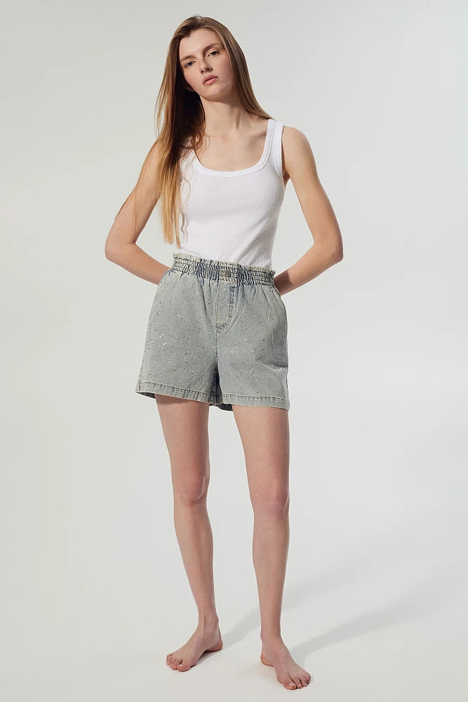 BSB Denim shorts with rhinestones