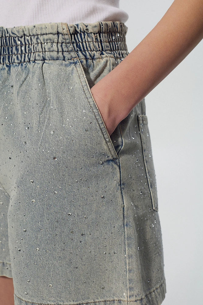 BSB Denim shorts with rhinestones