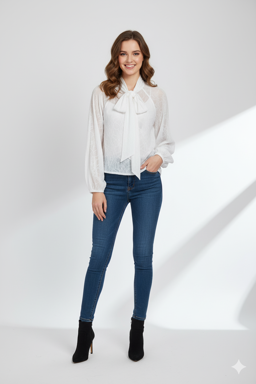 BSB Blouse with long sleeves with lace
