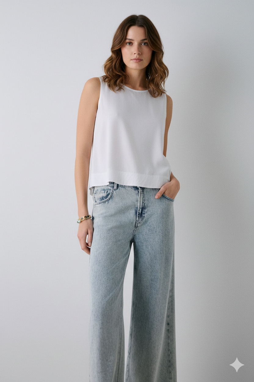 BSB Sleeveless blouse with slit