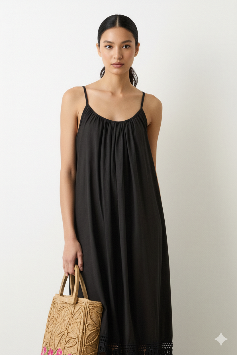 BSB Maxi embroidered dress with straps