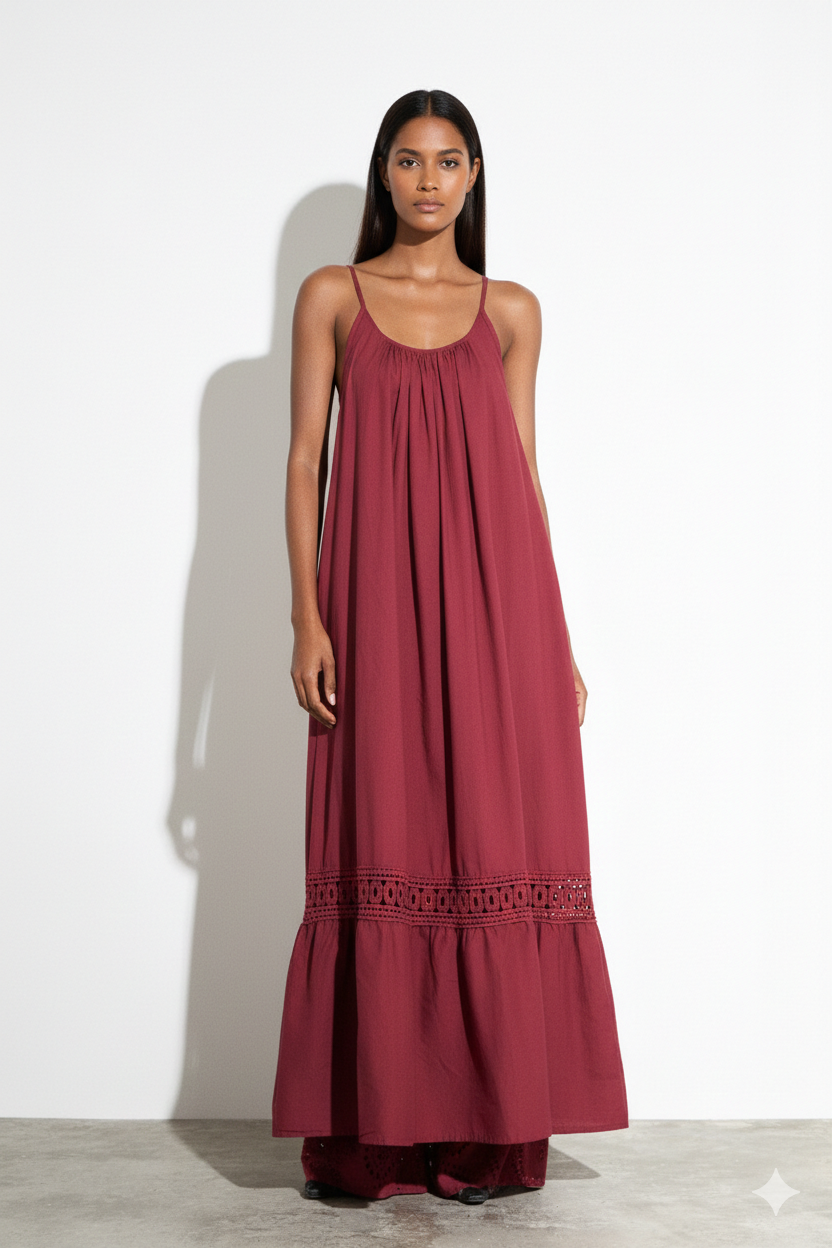 BSB Maxi embroidered dress with straps