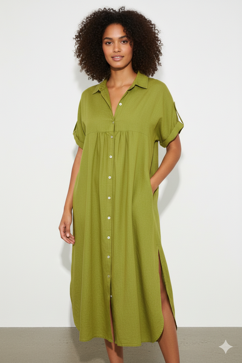 BSB Midi linen chemise dress