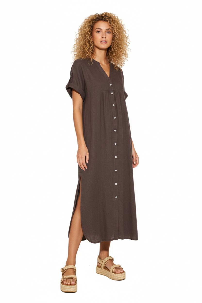 BSB Midi linen chemise dress