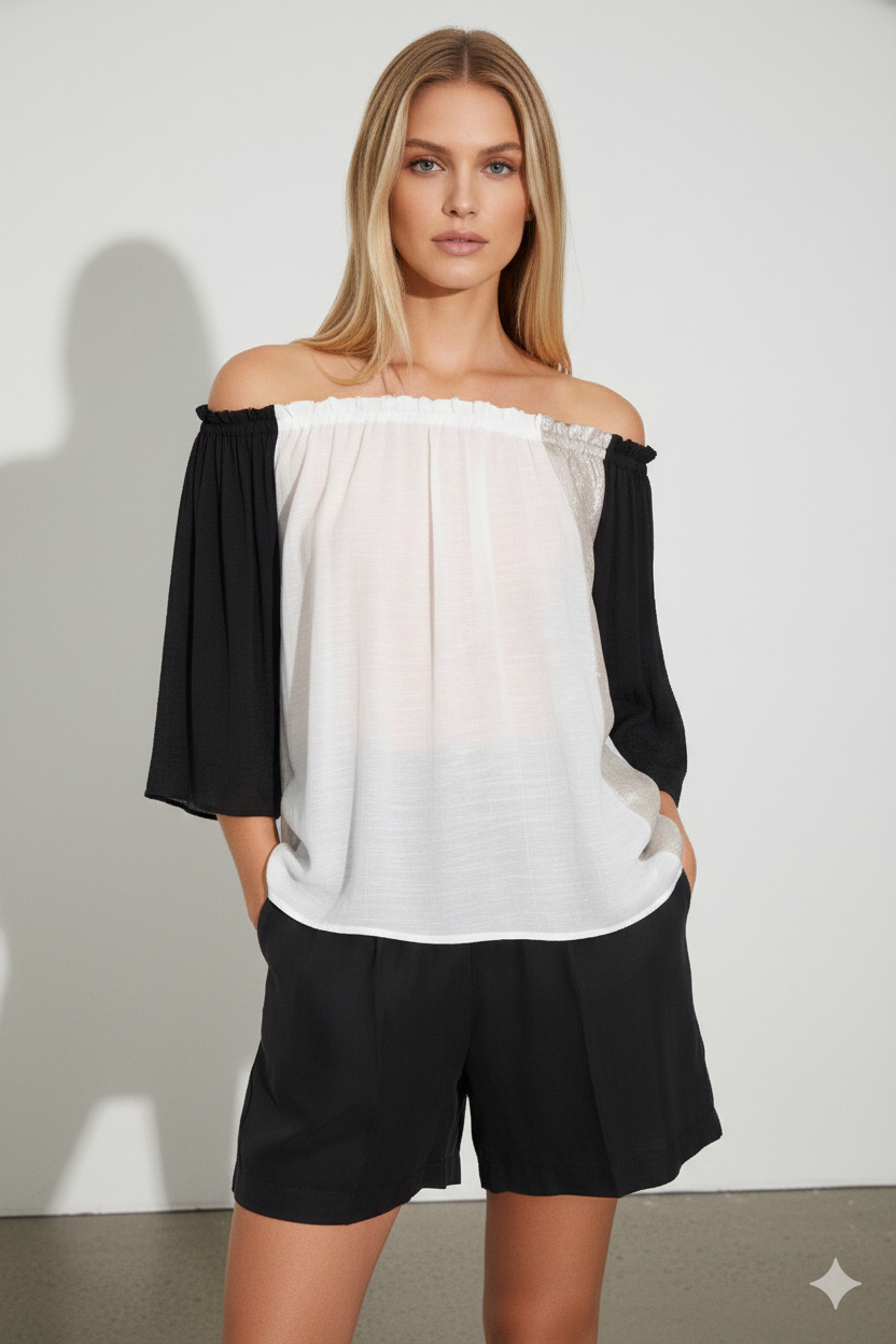 BSB Off-shoulders blouse with lurex