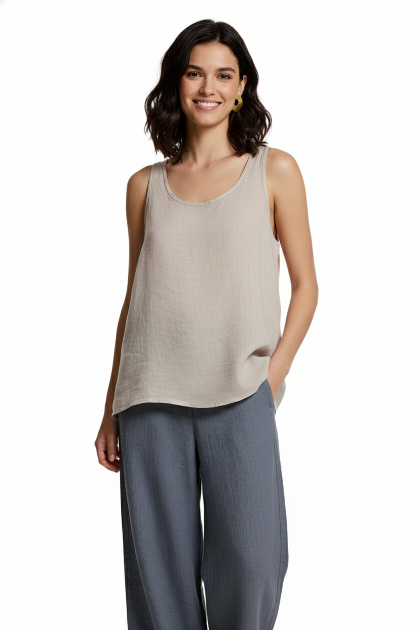 BSB Linen Blouse With Buttons On The Back