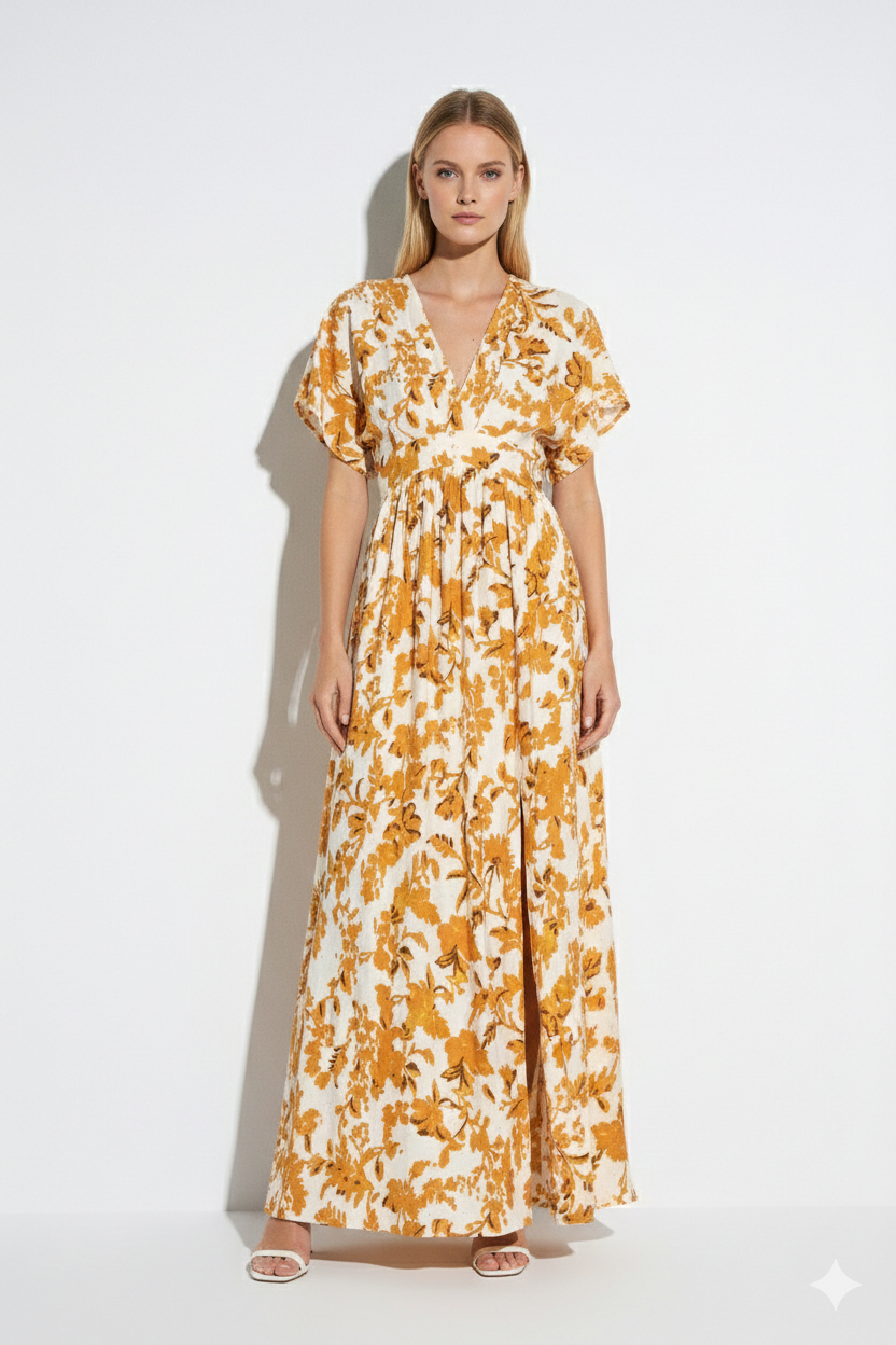 BSB Maxi floral dress with short sleeves