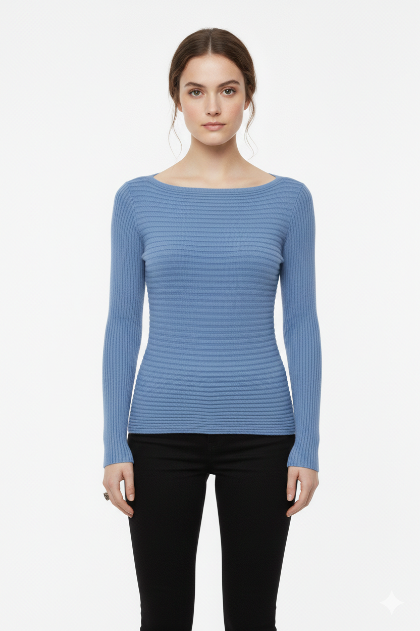 BSB Long sleeves blouse with smile neckline