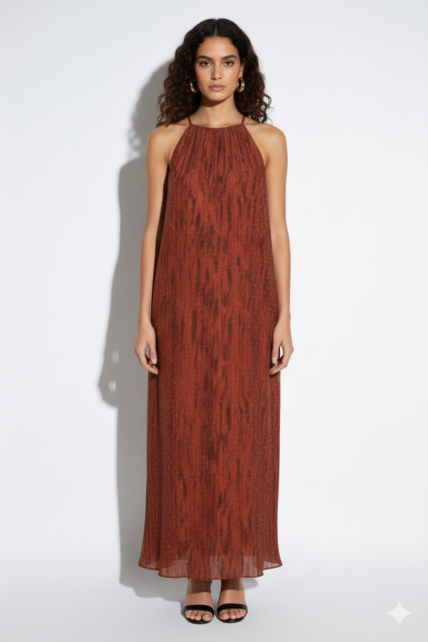 BSB Maxi printed dress with rhinestones
