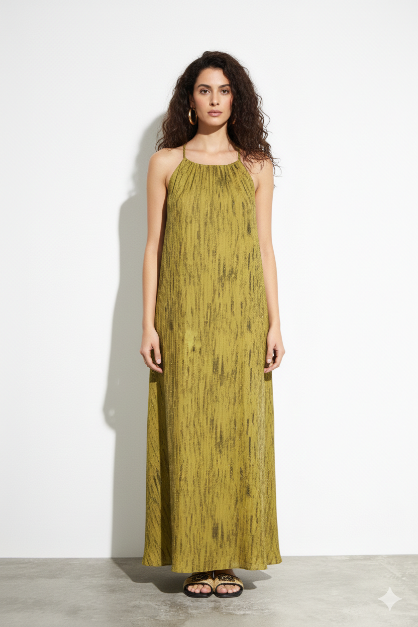 BSB Maxi printed dress with rhinestones