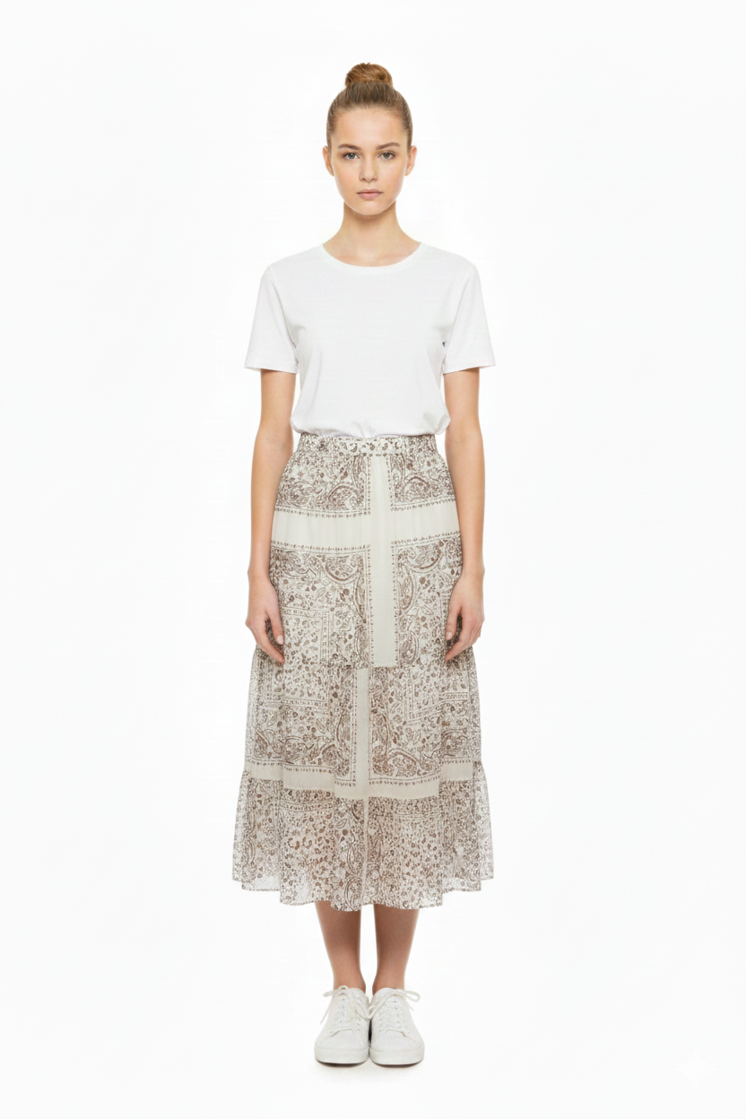 BSB Midi skirt printed