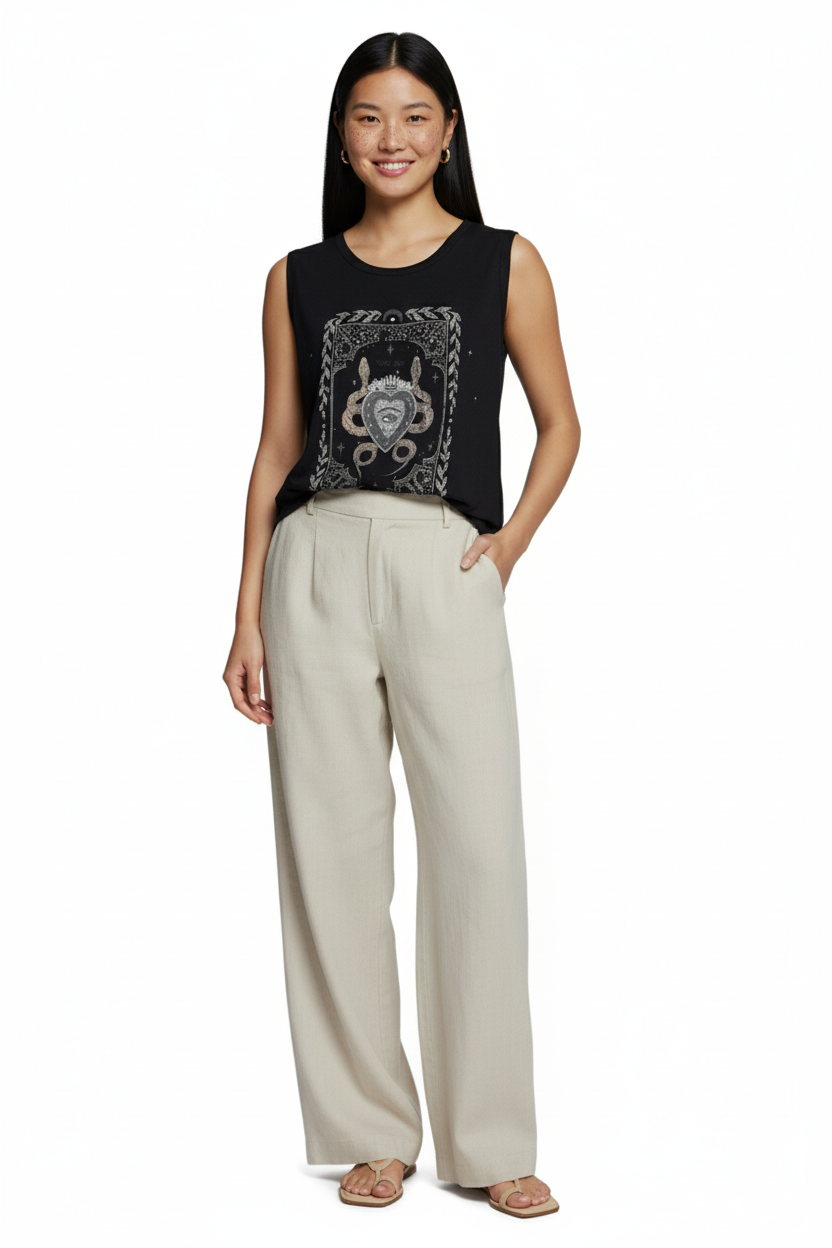 BSB Sleeveless Blouse With Print