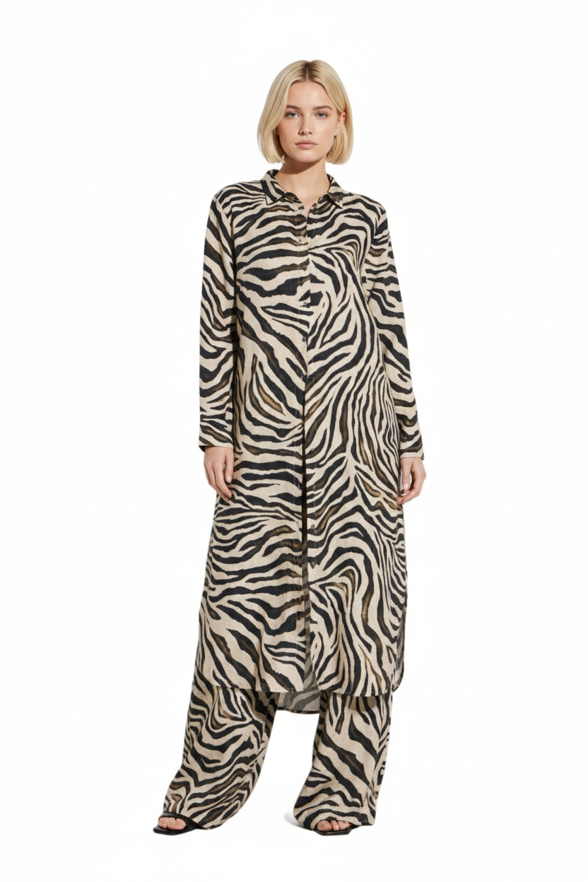 BSB Midi chemise zebra dress
