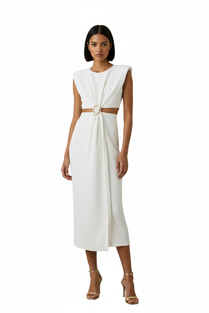 BSB Midi dress with cut out and hoop