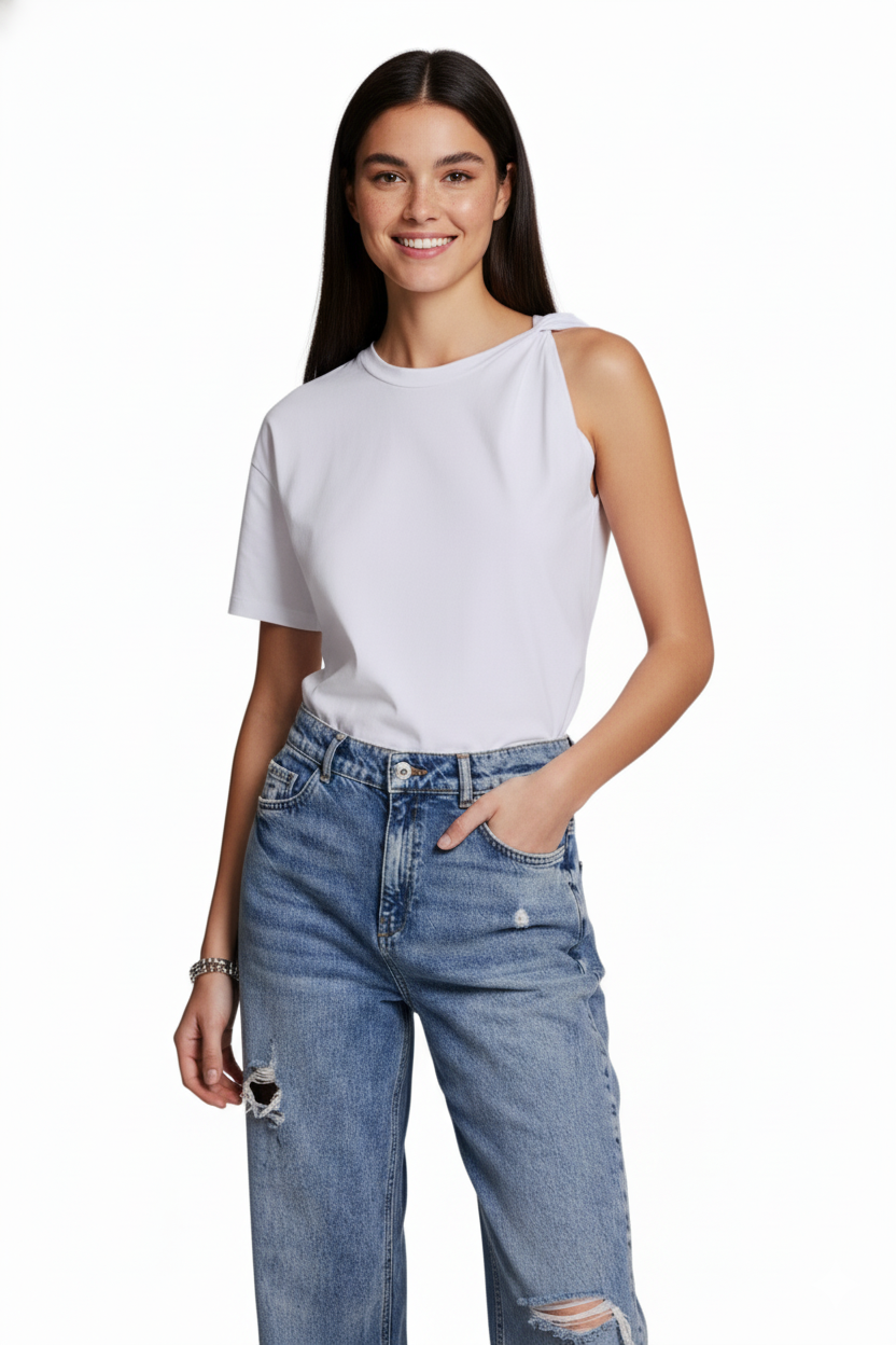 BSB T-Shirt With One Shoulder