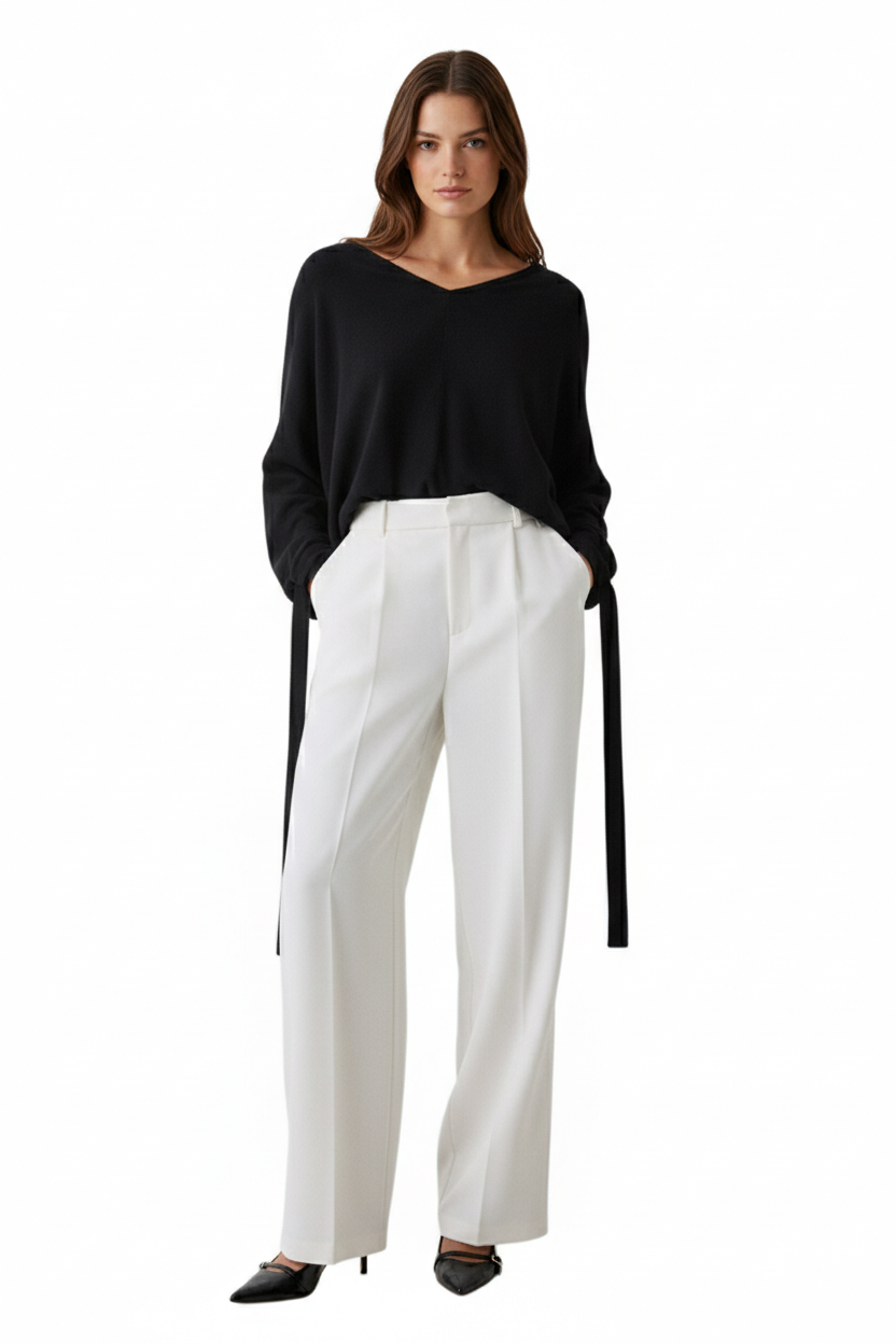 BSB Cropped top with tied sleeves