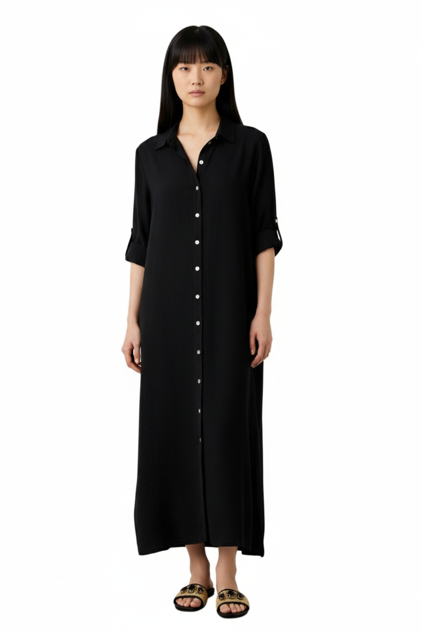 BSB Midi chemise dress with adjustable sleeves