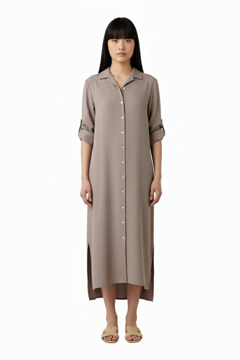 BSB Midi chemise dress with adjustable sleeves