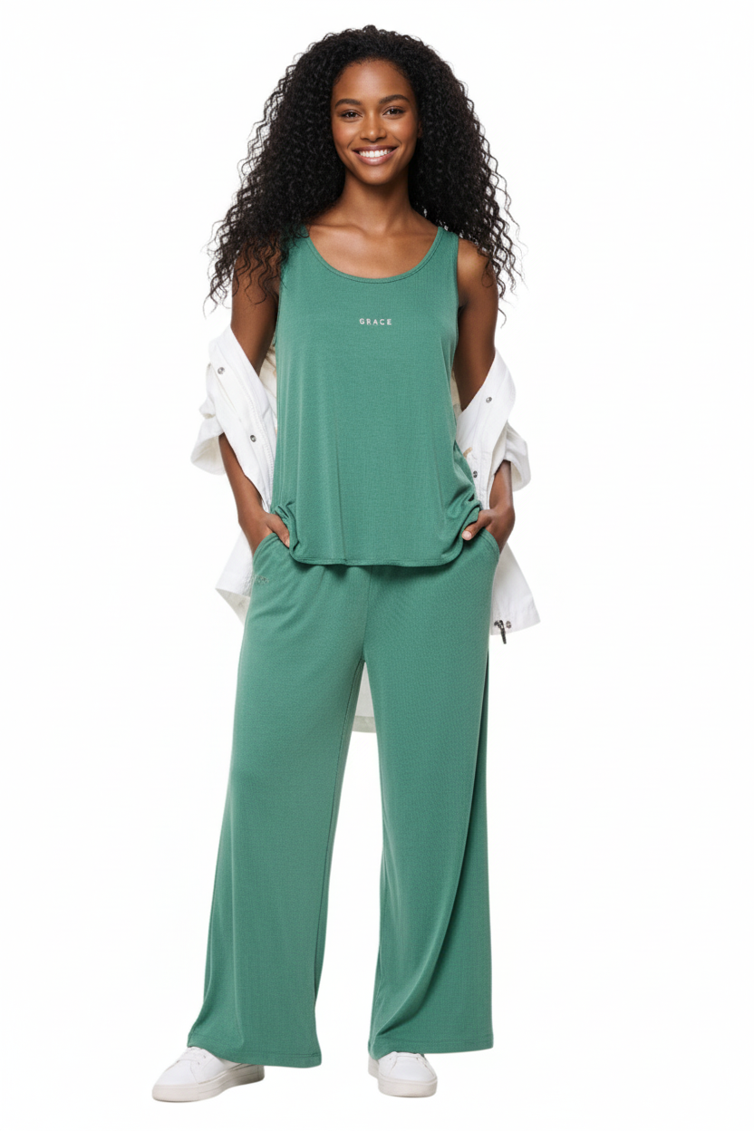 BSB Ribbed Trousers In Loose Knit
