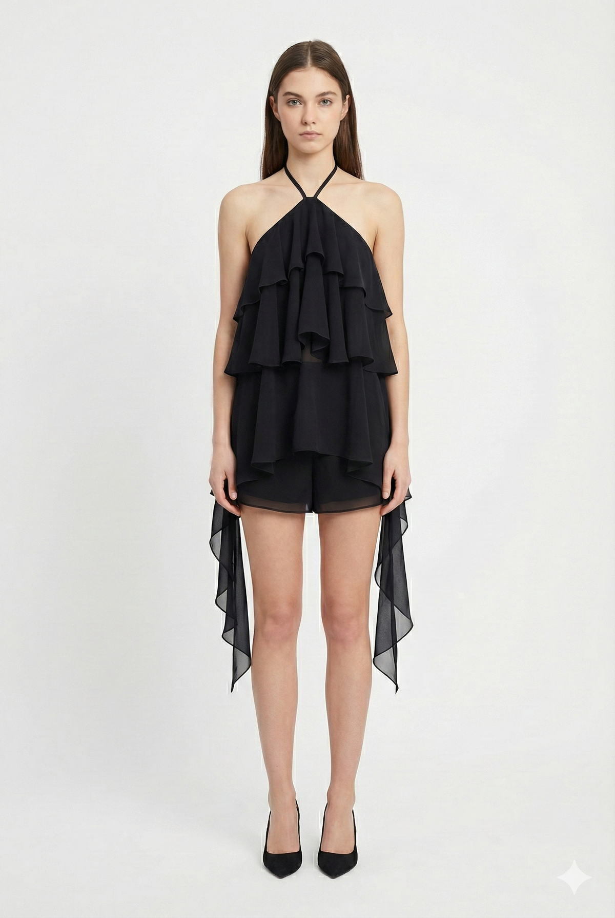 BSB Off-shoulders top halter neck with self-tie