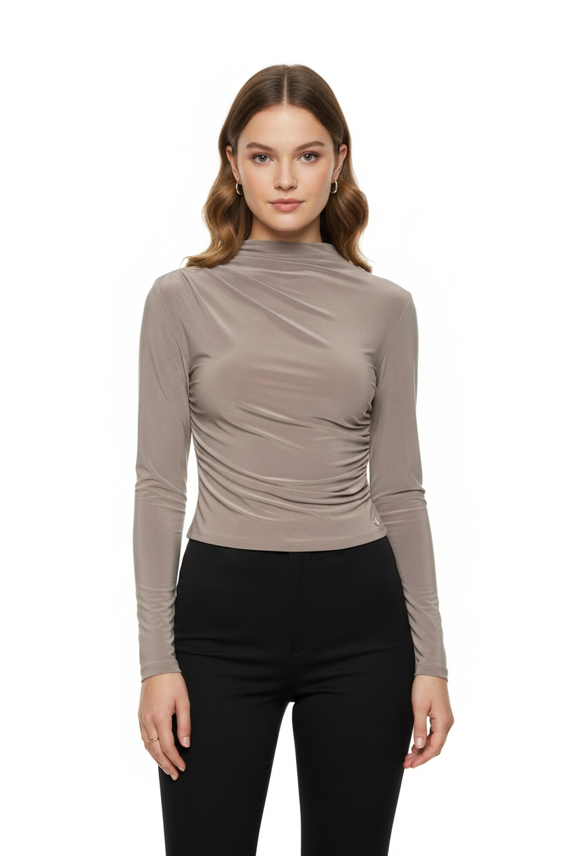 BSB Long sleeves blouse with high neckline